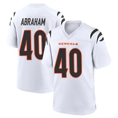 Men's Game Micah Abraham Cincinnati Bengals White Jersey