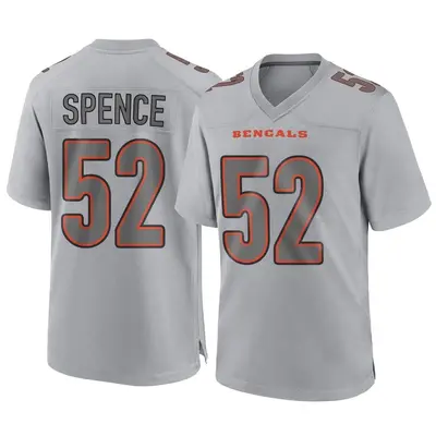 Men's Game Noah Spence Cincinnati Bengals Gray Atmosphere Fashion Jersey