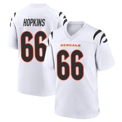 Men's Game Trey Hopkins Cincinnati Bengals White Jersey