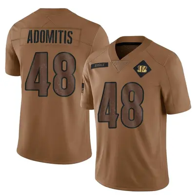 Men's Limited Cal Adomitis Cincinnati Bengals Brown 2023 Salute To Service Jersey