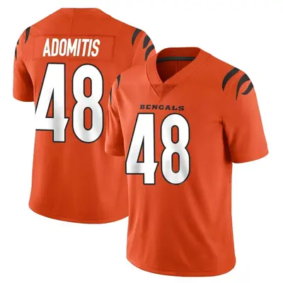 Men's Limited Cal Adomitis Cincinnati Bengals Orange Vapor Untouchable Jersey