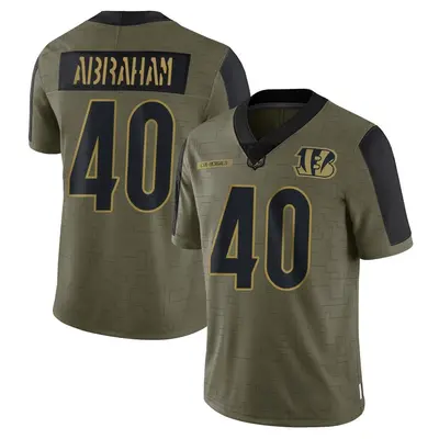 Men's Limited Micah Abraham Cincinnati Bengals Olive 2021 Salute To Service Jersey