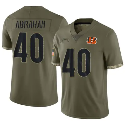 Men's Limited Micah Abraham Cincinnati Bengals Olive 2022 Salute To Service Jersey