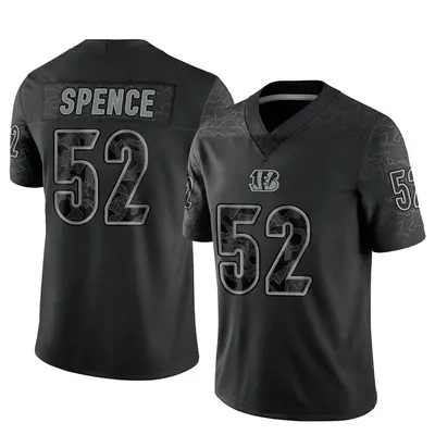 Men's Limited Noah Spence Cincinnati Bengals Black Reflective Jersey