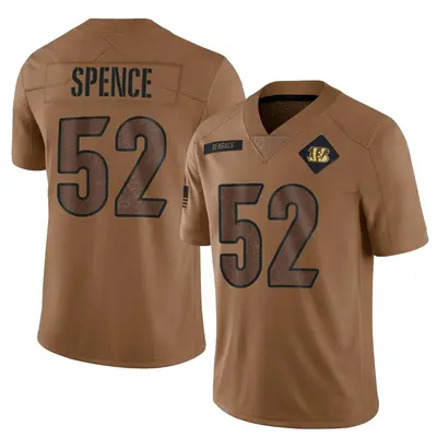 Men's Limited Noah Spence Cincinnati Bengals Brown 2023 Salute To Service Jersey