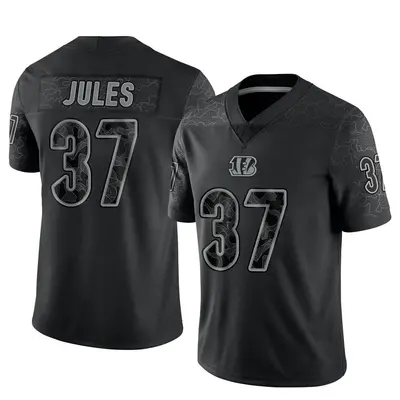 Men's Limited PJ Jules Cincinnati Bengals Black Reflective Jersey