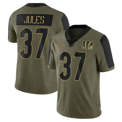 Men's Limited PJ Jules Cincinnati Bengals Olive 2021 Salute To Service Jersey