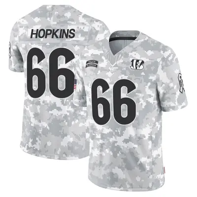 Men's Limited Trey Hopkins Cincinnati Bengals Arctic Camo 2024 Salute to Service Jersey