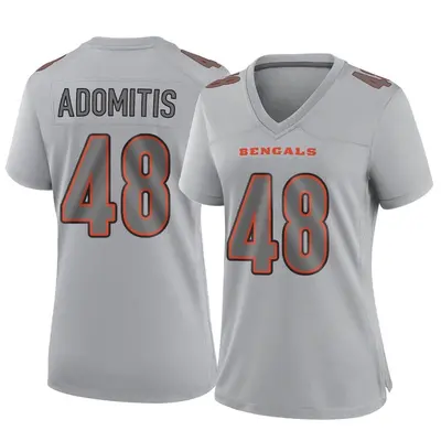 Women's Game Cal Adomitis Cincinnati Bengals Gray Atmosphere Fashion Jersey