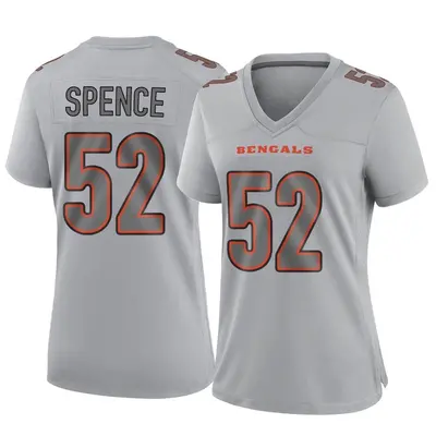 Women's Game Noah Spence Cincinnati Bengals Gray Atmosphere Fashion Jersey