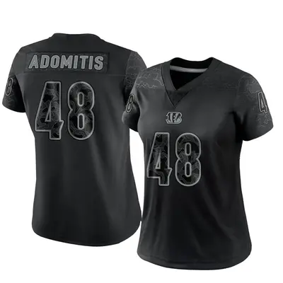 Women's Limited Cal Adomitis Cincinnati Bengals Black Reflective Jersey