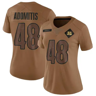 Women's Limited Cal Adomitis Cincinnati Bengals Brown 2023 Salute To Service Jersey