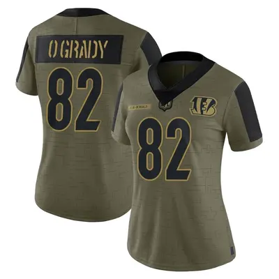 Women's Limited Cheyenne O'Grady Cincinnati Bengals Olive 2021 Salute To Service Jersey