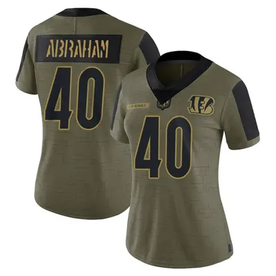 Women's Limited Micah Abraham Cincinnati Bengals Olive 2021 Salute To Service Jersey