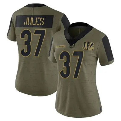 Women's Limited PJ Jules Cincinnati Bengals Olive 2021 Salute To Service Jersey