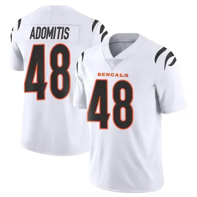 Youth Limited Cal Adomitis Cincinnati Bengals White Vapor Untouchable Jersey